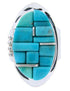 Genuine Sterling Silver Turquoise Inlay Ring Size 5-1/2 FX93612